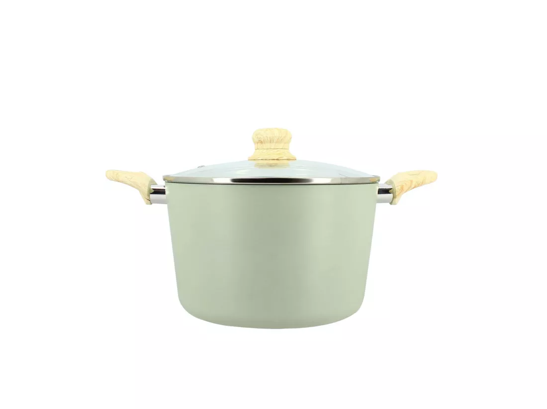 Menastyl - Faitout 24cm Colorama Celadon - En Aluminium - Revetement Antiadhesif En Ceramique