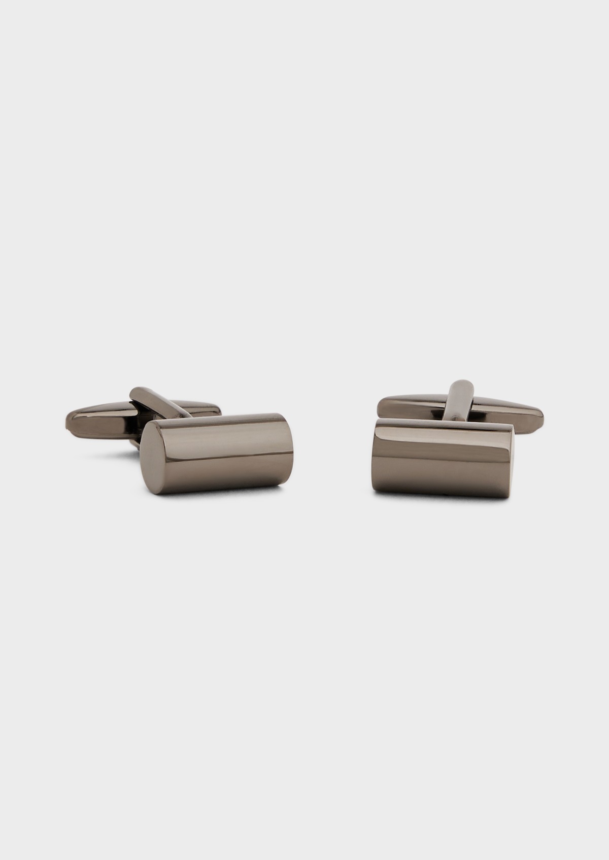 Boutons de manchettes cylindriques argent