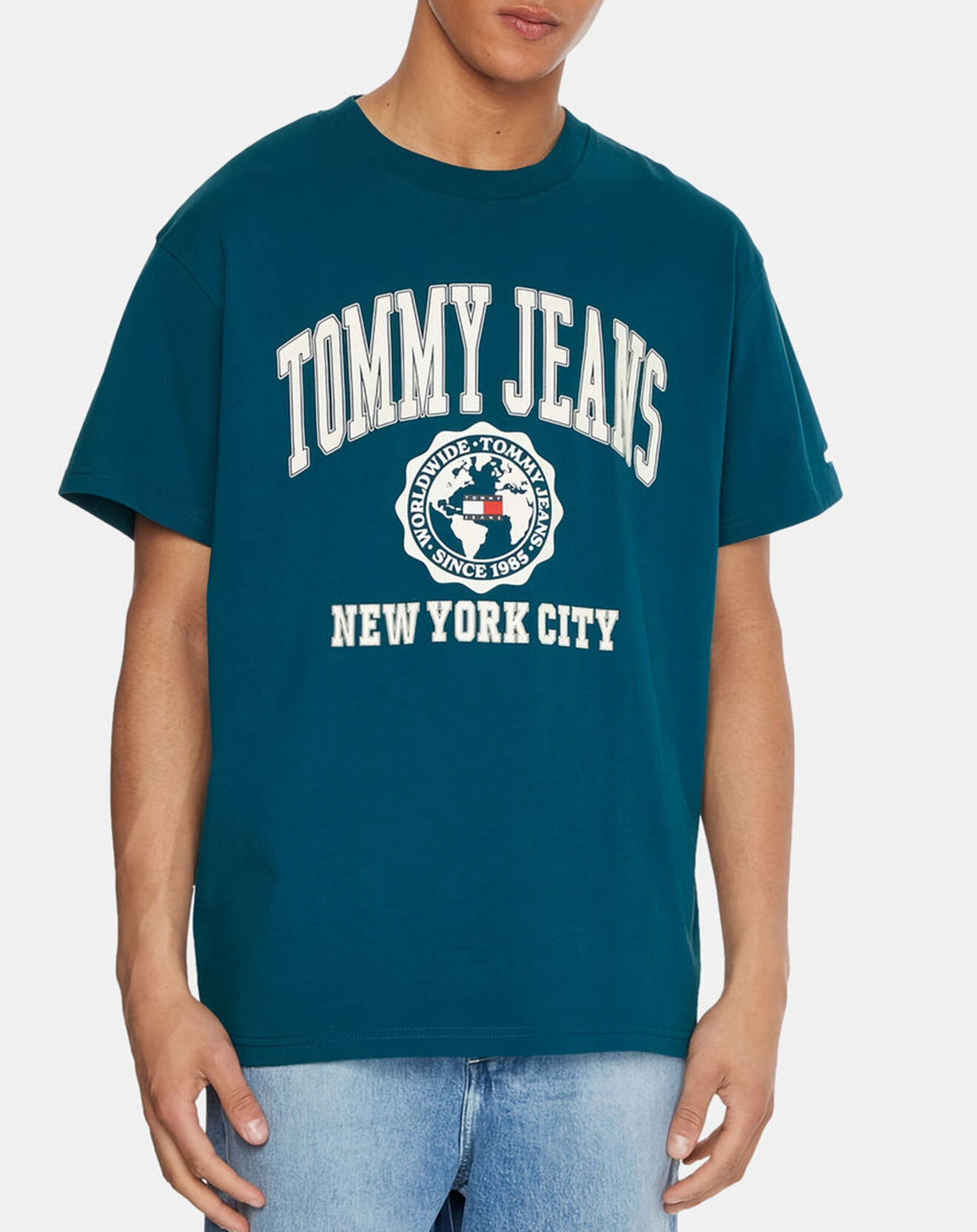 Tommy Jeans T-Shirt College Logo bleu canard