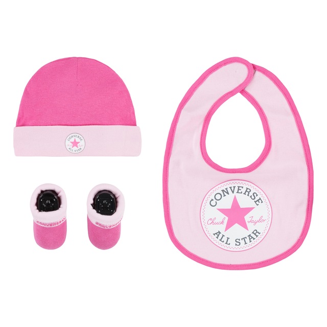 Converse Neugeborenen-Geschenkset »CHUCK INFANT HAT BIB BOOTIE SET 3PC«, 3 Stk. für Babys