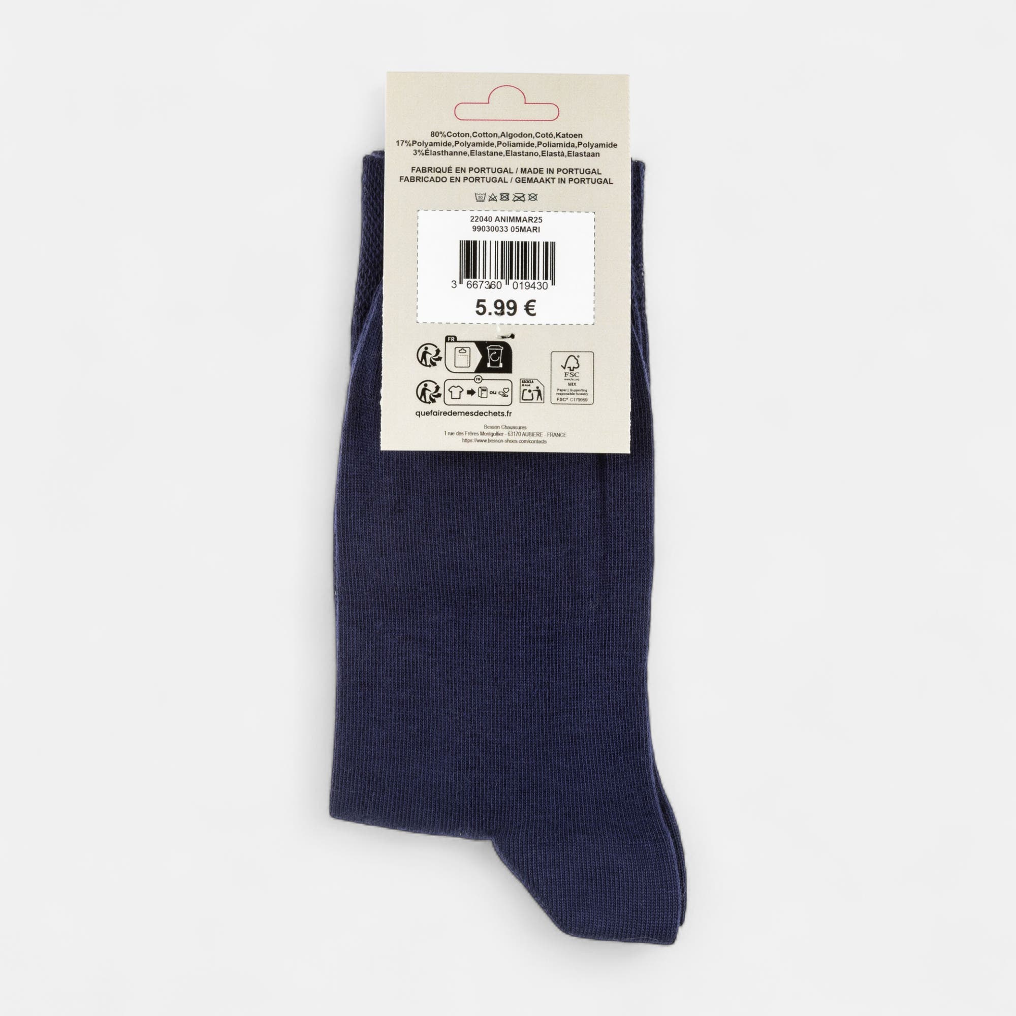 Chaussettes Homme bleu marine
