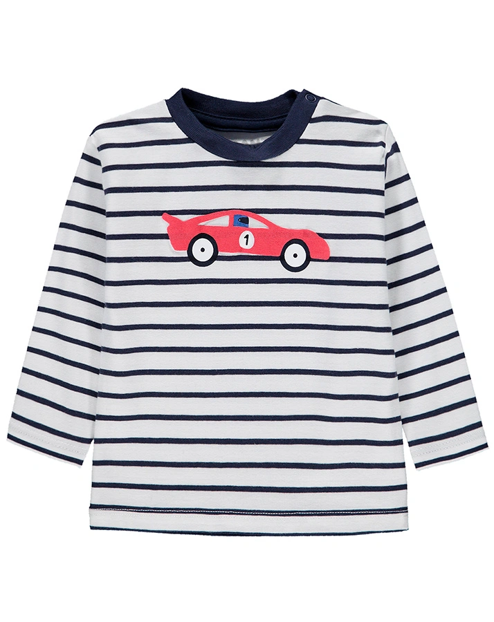 Langarmshirt CARS in weiß/navy