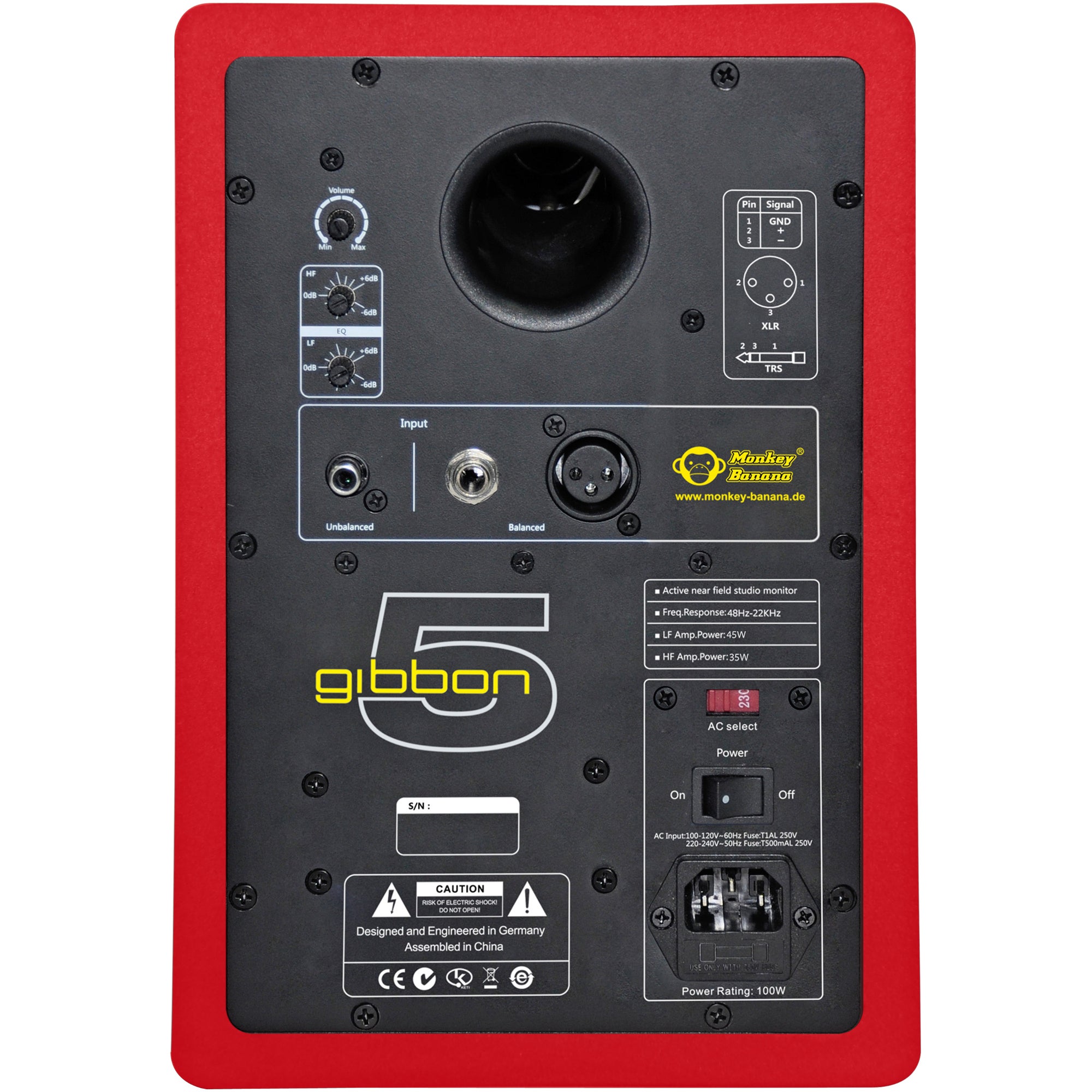 Monkey Banana Gibbon 5 actieve studiomonitor rood (per stuk)
