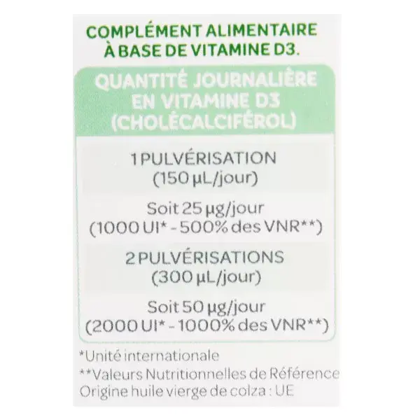 SuperDiet Vitamina D3 à base de plantas 1000UI 20ml