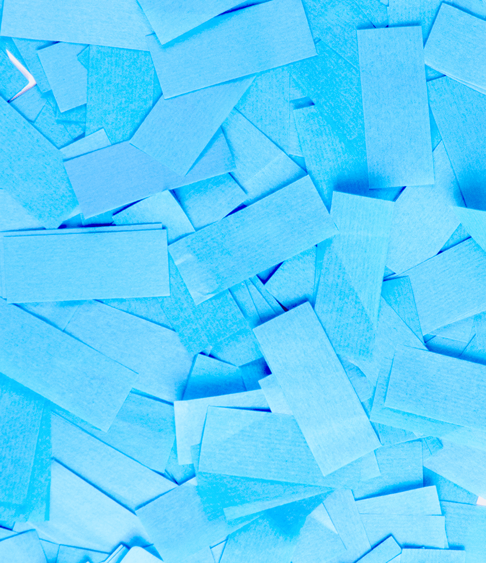 Gender Reveal Confetti Kanon Blauw Papier 40cm