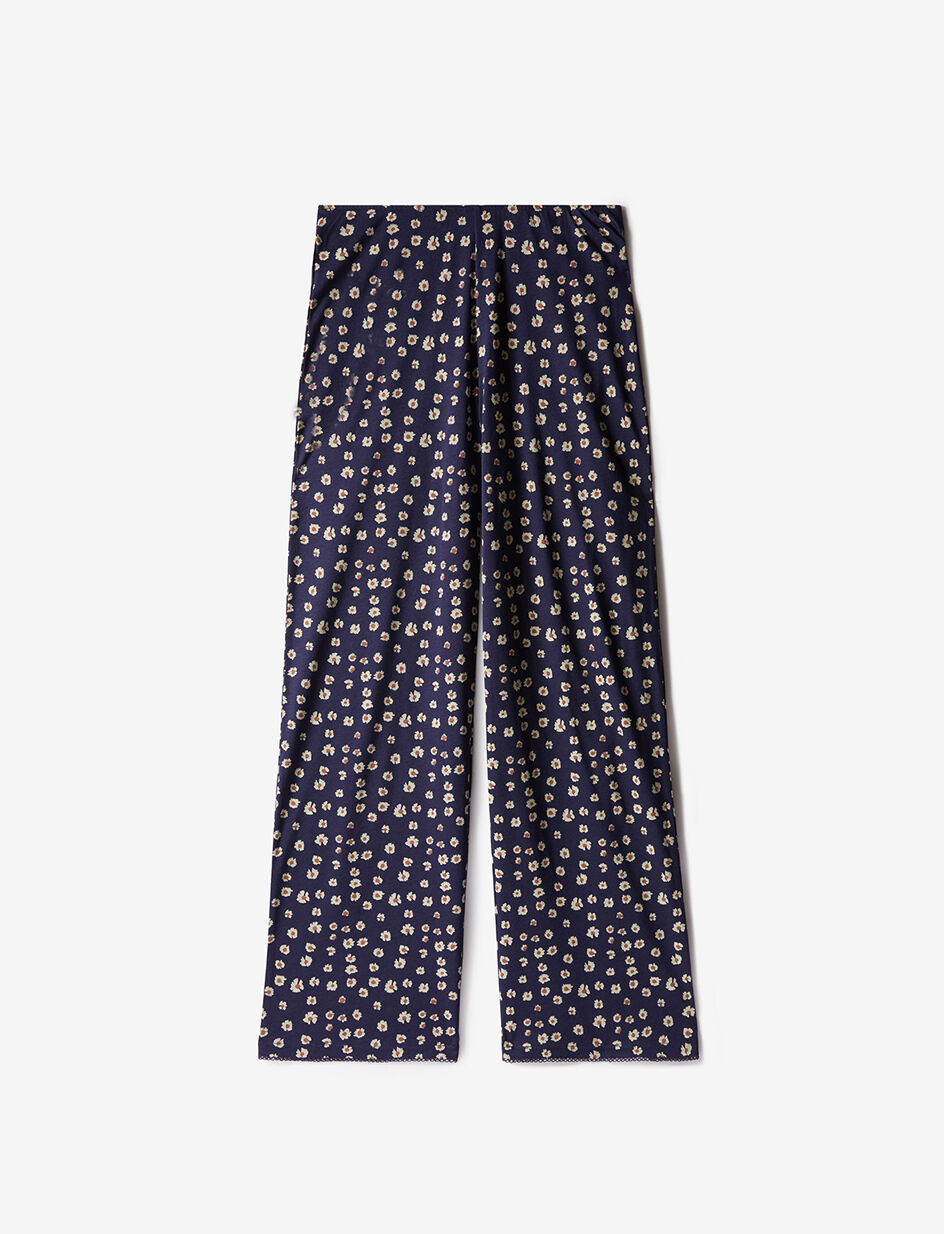 Pantalon - paquerettes bleu empire