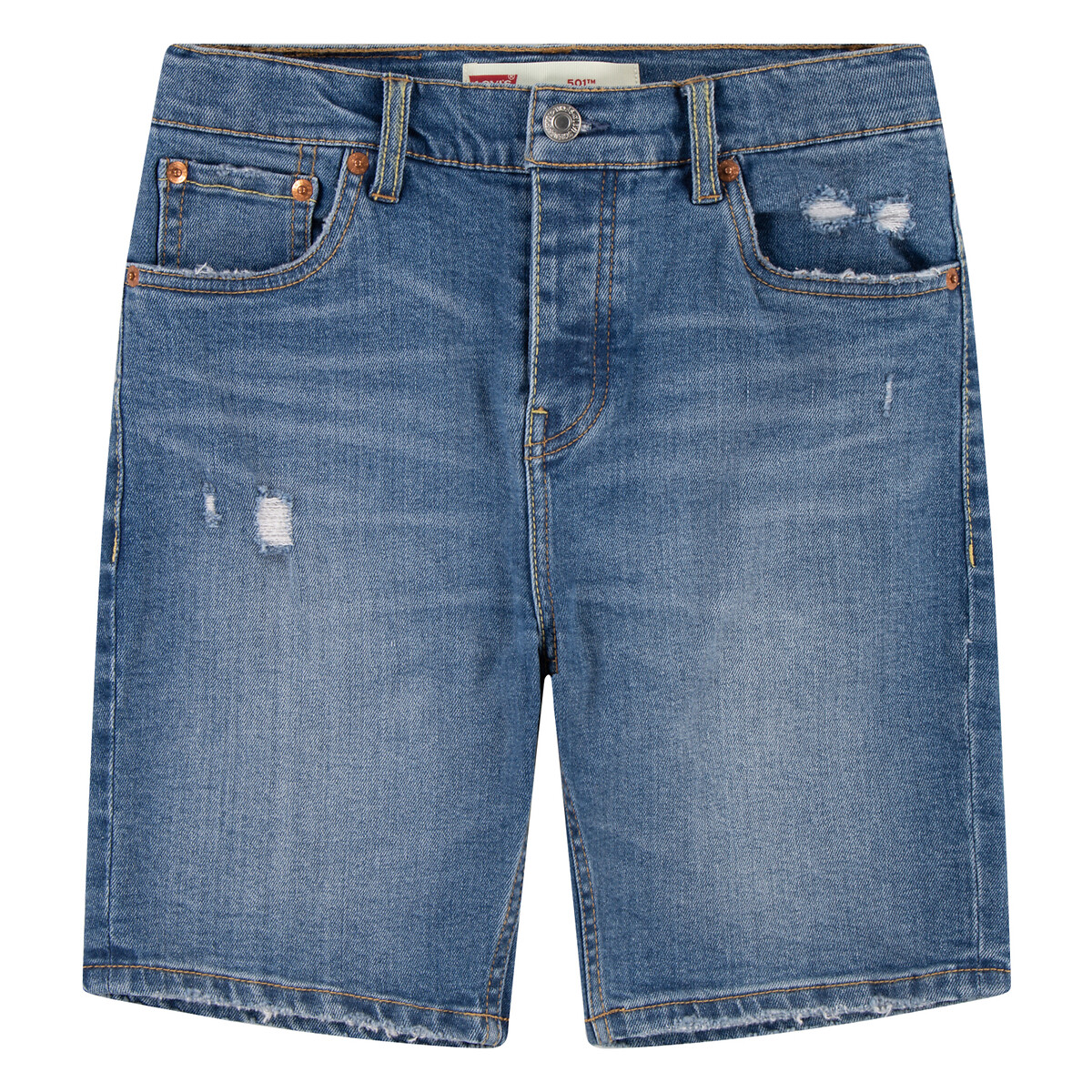 LEVI'S KIDS<br>Shorts jeans com corte 501