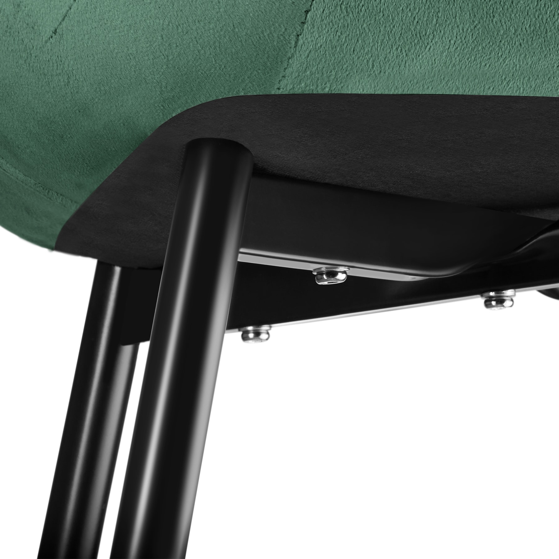 tectake® Set Stuhl, gepolstert, in Samtoptik, schwarze Stahlbeine, 48 x 59 x 82,5 cm
