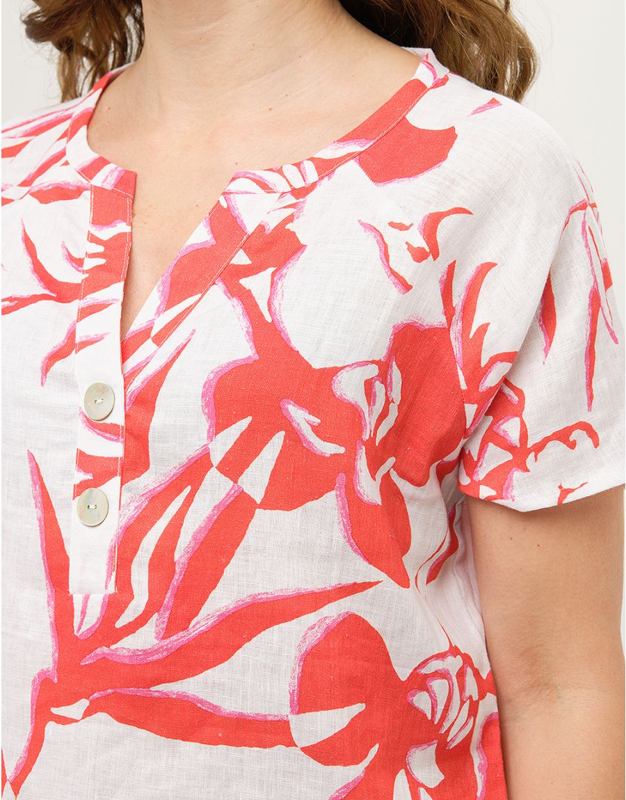 Blouse 100% lin corail