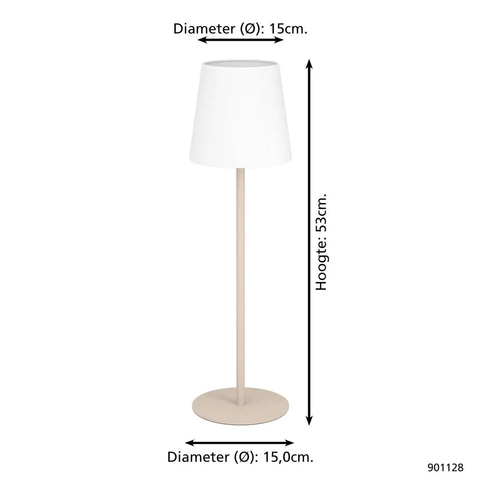 EGLO Fiorana Tafellamp - E14 - 53 cm - Zandkleur/Beige/Wit