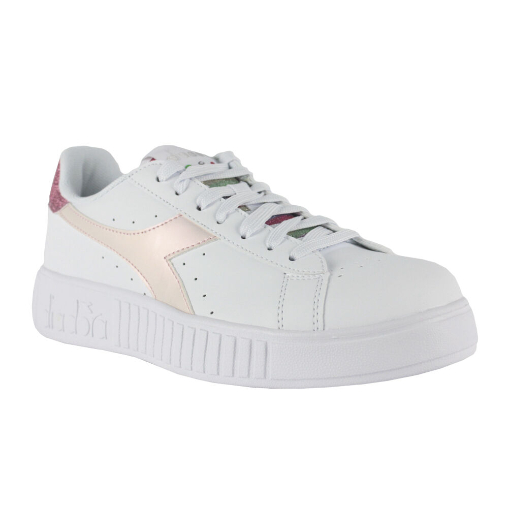 Tênis Diadora Step Glitter C3113 Branco/Rosa Feminino