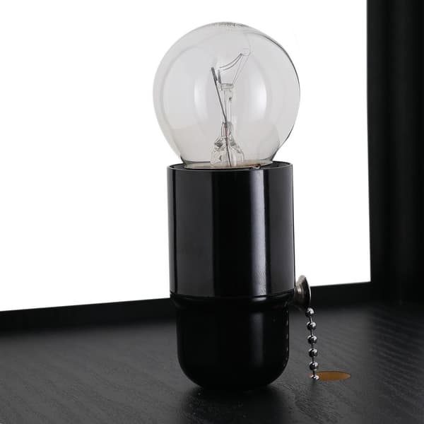 Gulvlampe Med Hyller Uten Pære Innvendig Belysning, Gulvlampe, E27, Inntil 40W, For Stue/Soverom, Tre, Sort, 26X26X160 Cm