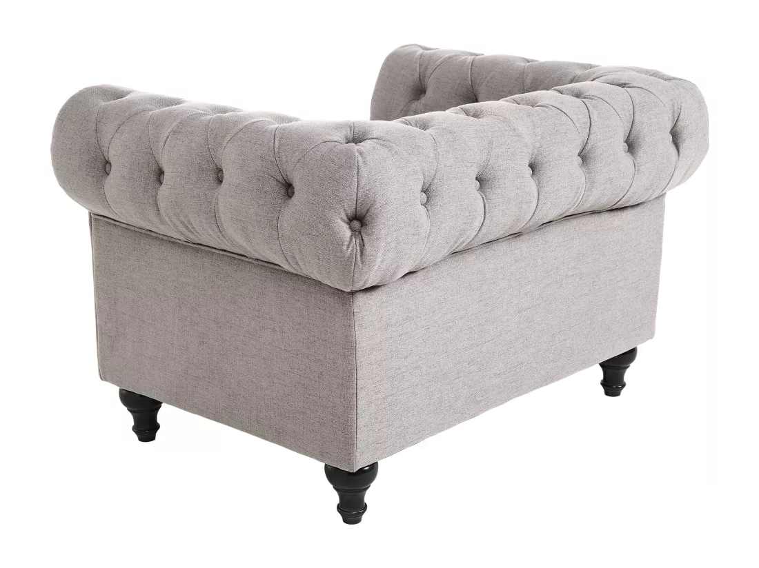 Fauteuil CHESTERFIELD Tissu Gris clair