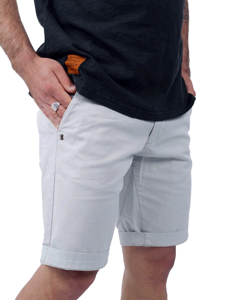 RECYCLED ART WORLD SHORT CHINO STRETCH GRIS CLAIR