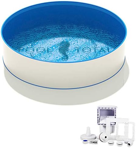 POOL Total Rundpool Ø4,00 x 1,20m, Folie 0,6mm Stahlwand Schwimmbecken-Set inklusive Skimmer-Set mit Einströmdüse