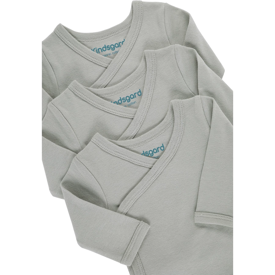 kindsgard Wickelbody trunder 3er-Pack langarm grau
