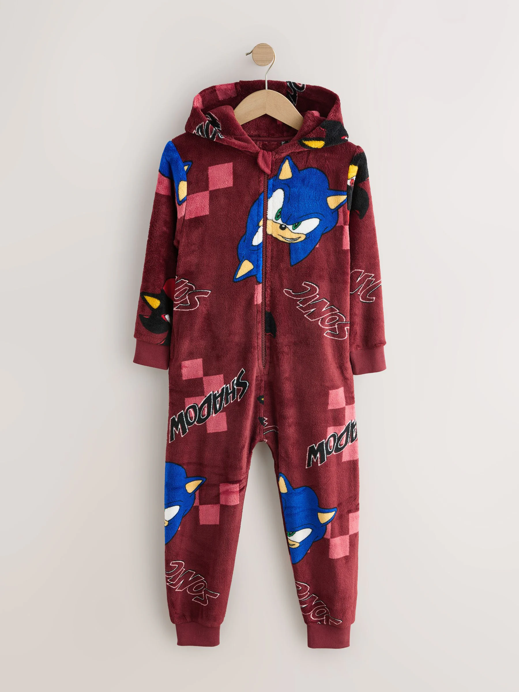 Dark Red Sonic - Fleece onesie met licentie (3-16jr)