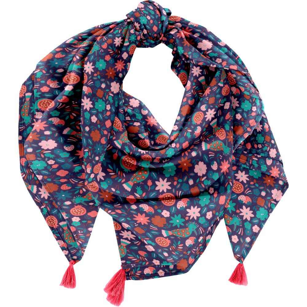 Foulard Pompon Huppette Fleurie