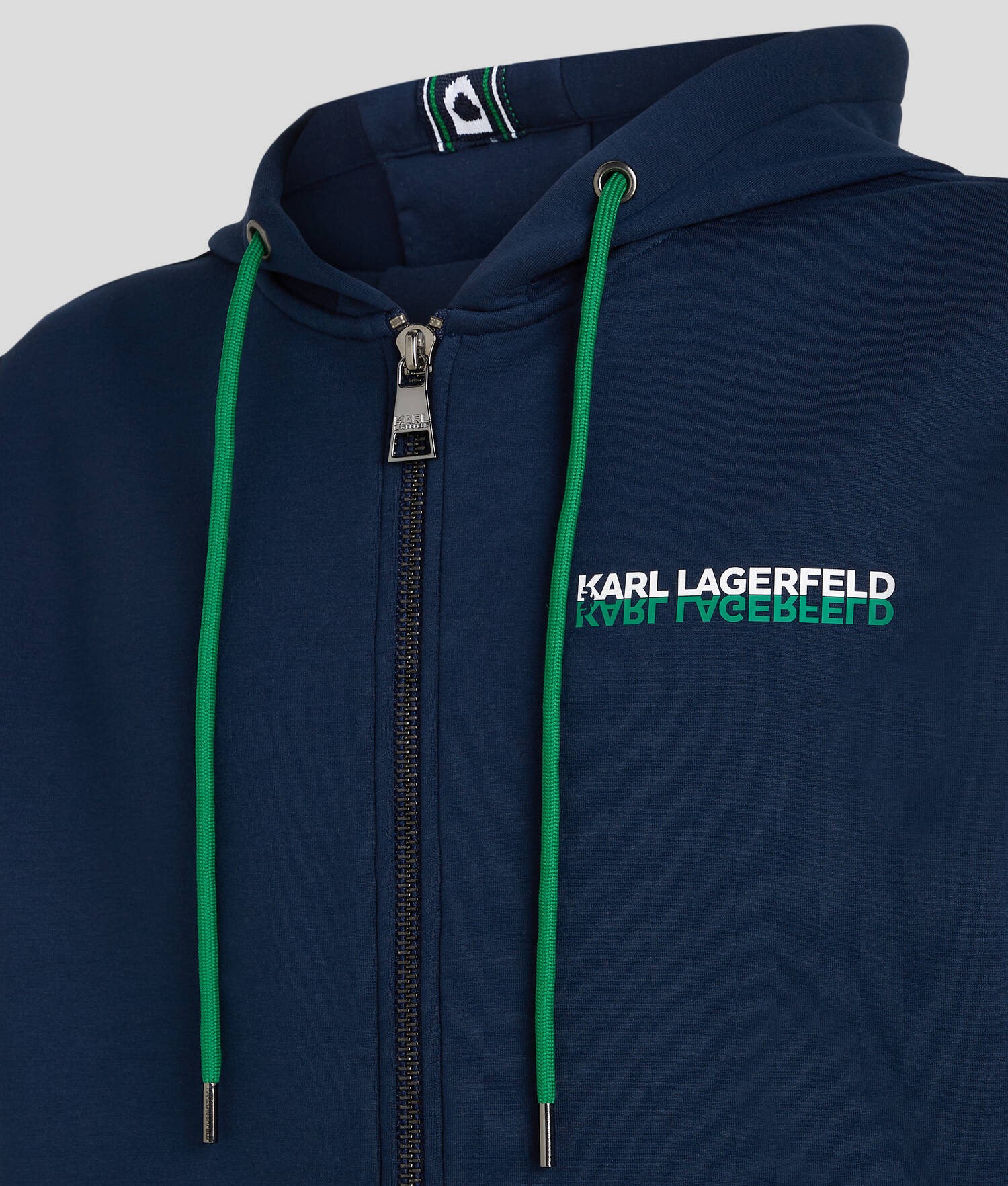 SWEAT À CAPUCHE ZIPPÉ AVEC GALON À LOGO KARL