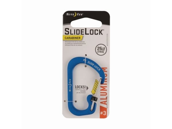 Nite Ize SlideLock Snap Hook #3 aluminiumsblå (CSLA3-03-R6)