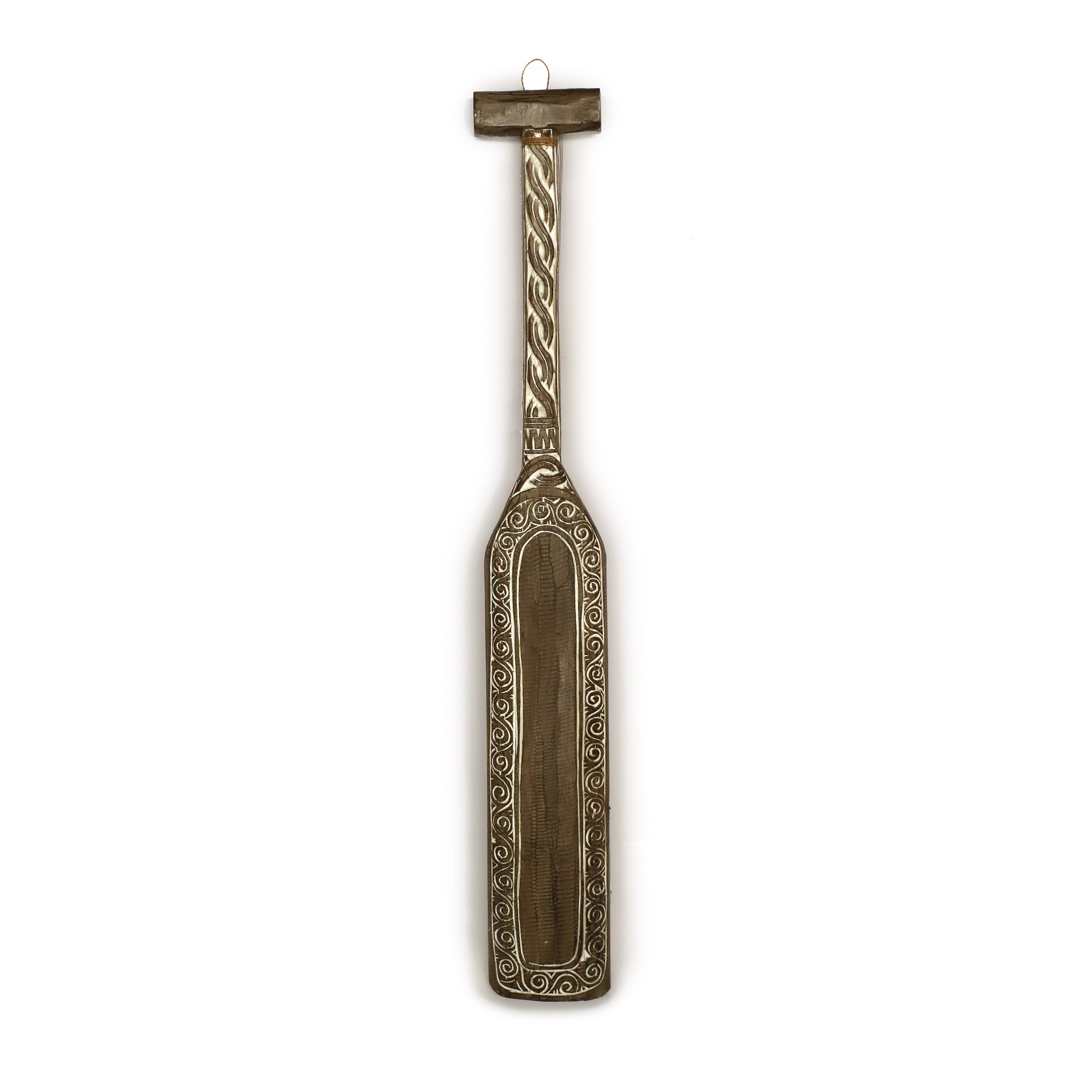 Paddel 'Toraja', braun, weiß, H 100 cm, B 14 cm, L 3 cm von fischer's lagerhaus