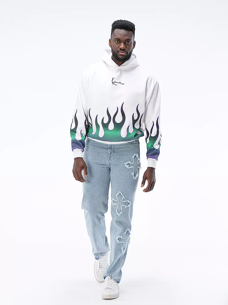 KARL KANI Kapuzensweater - Hoodie weiss