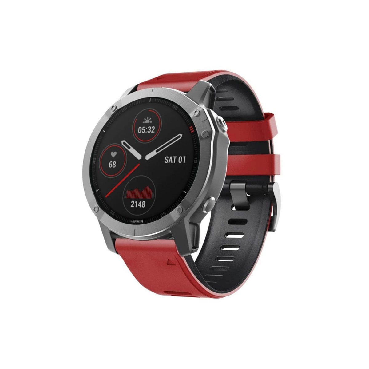 Twin Sport armbånd Garmin Fenix 6 - Rød/svart