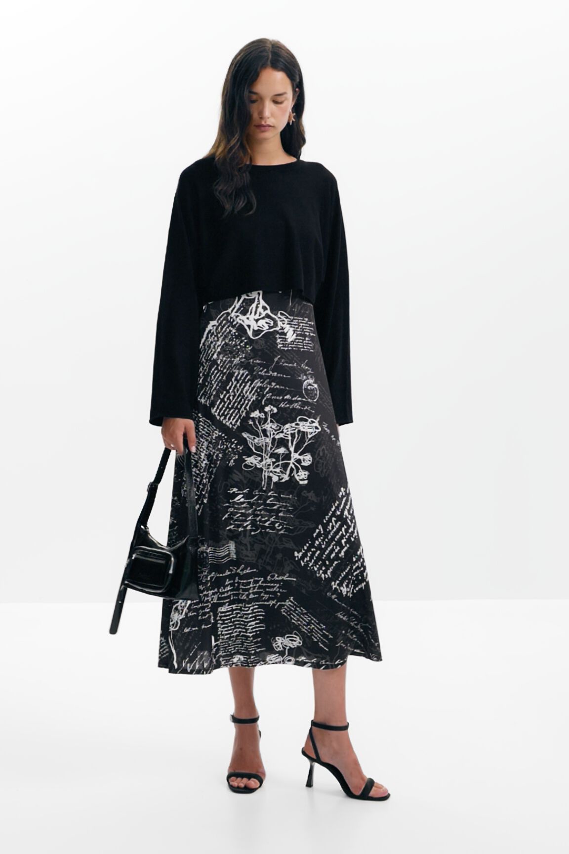 Vestido midi combinado