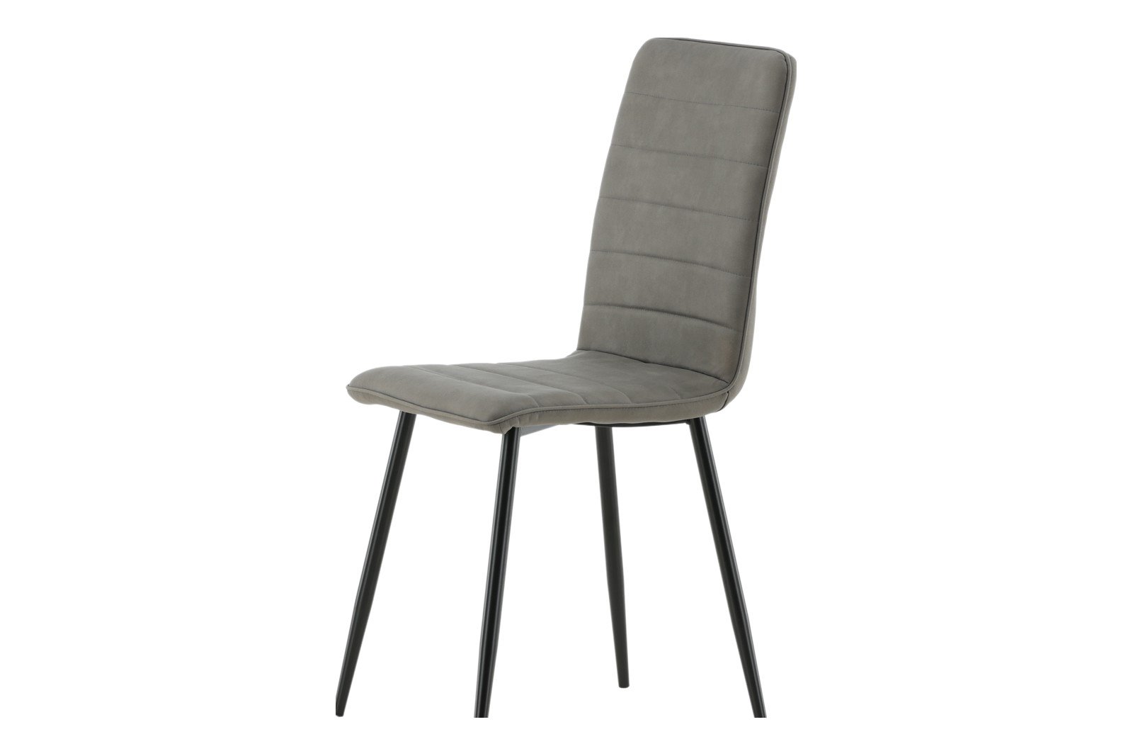 Windu Spisestol. Sett av 2. Sett av 2. Grå mikrofiber med sorte ben.