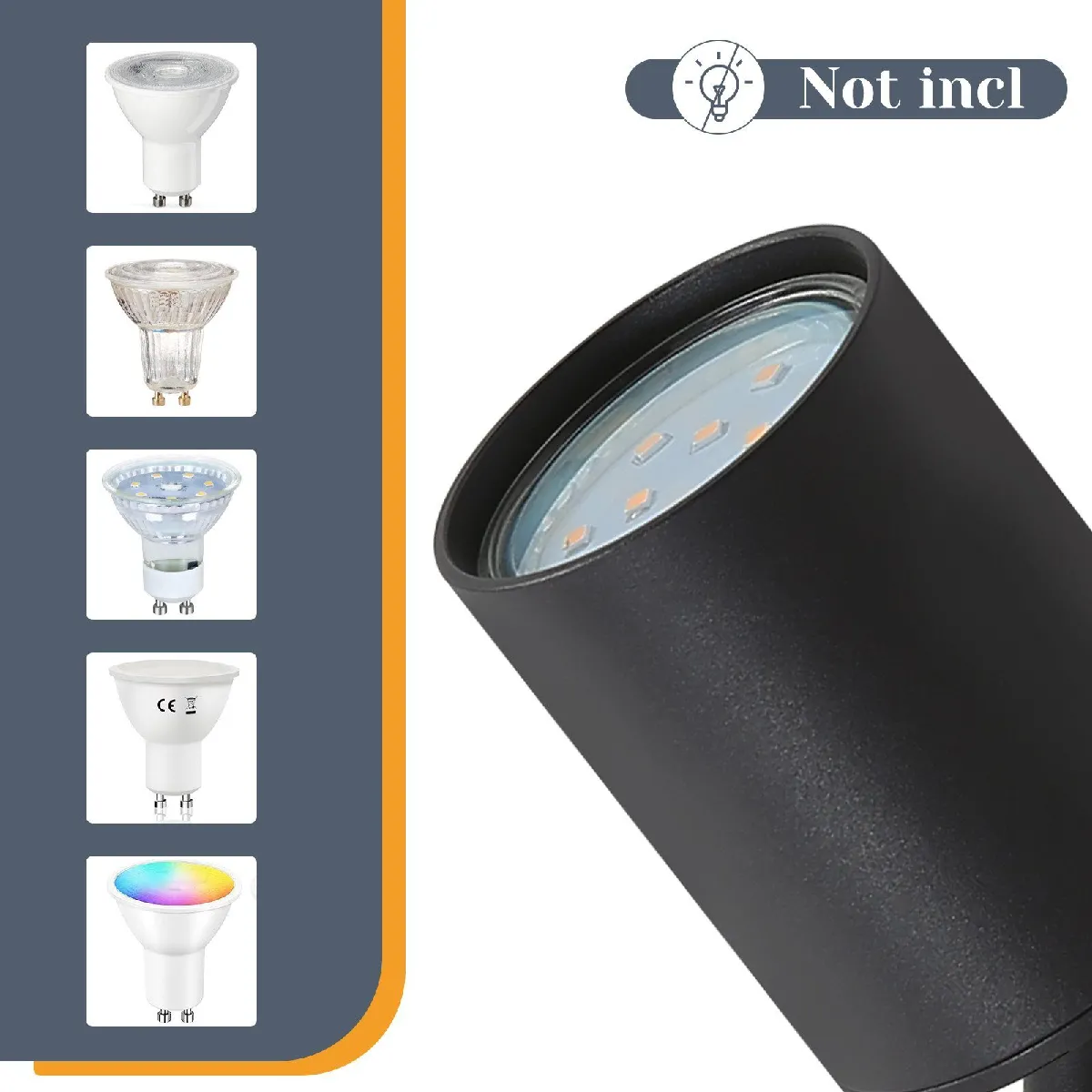 NETTLIFE Spot de plafond LED noir GU10