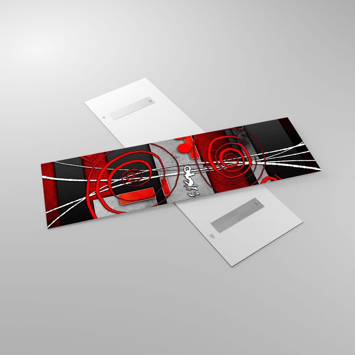 Panorama Bilder auf Glas 160x50cm Glasbild Grafik geometrische figuren kreis Groß XXL Wanddeko Schlafzimmer Küche Wandbilder Dekoration Wohnzimmer Modern Wand Kunstdruck Art GAB160x50-0599