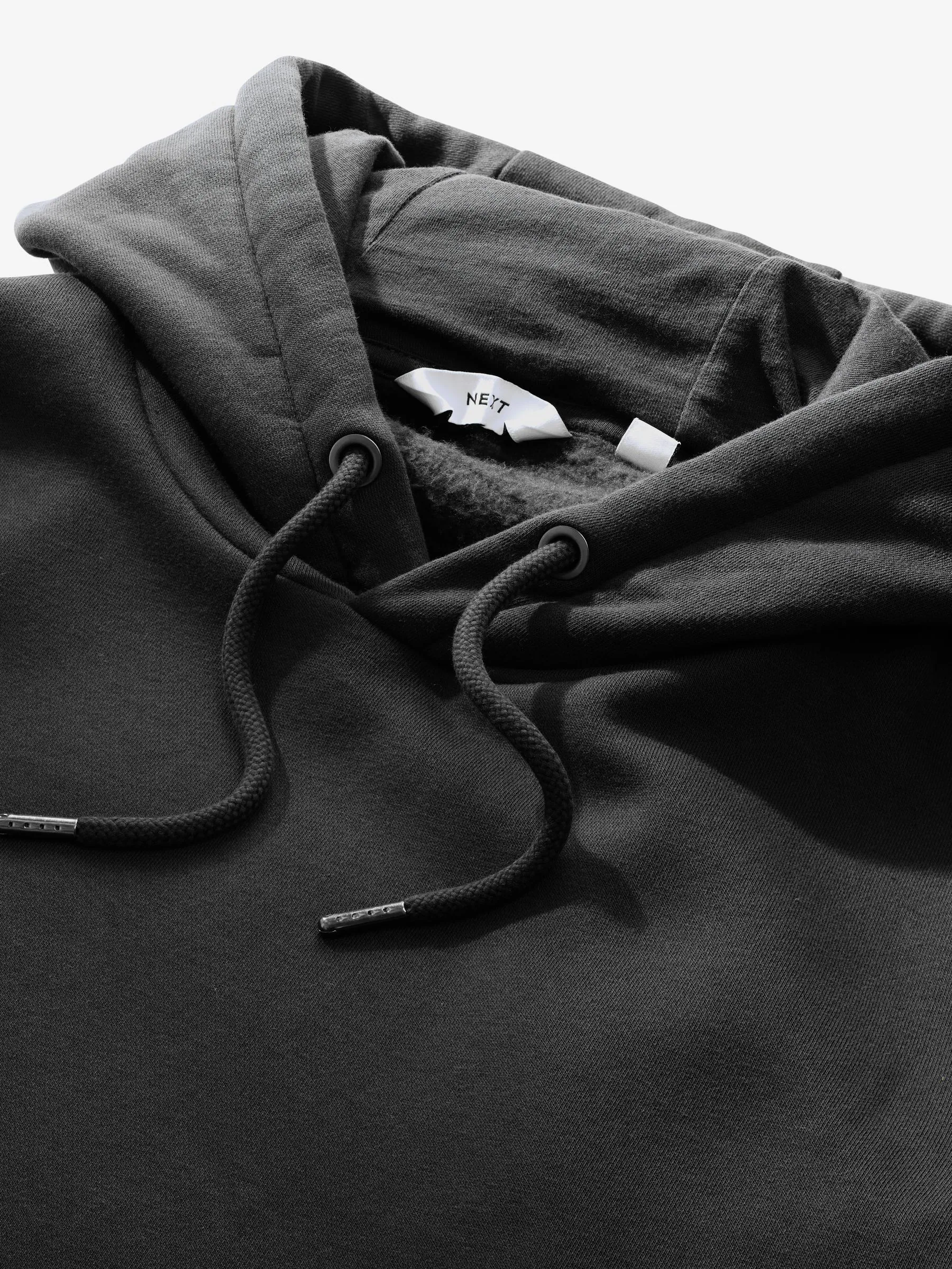 Zwart - Dip Dye Katoenrijke Jersey Hoodie