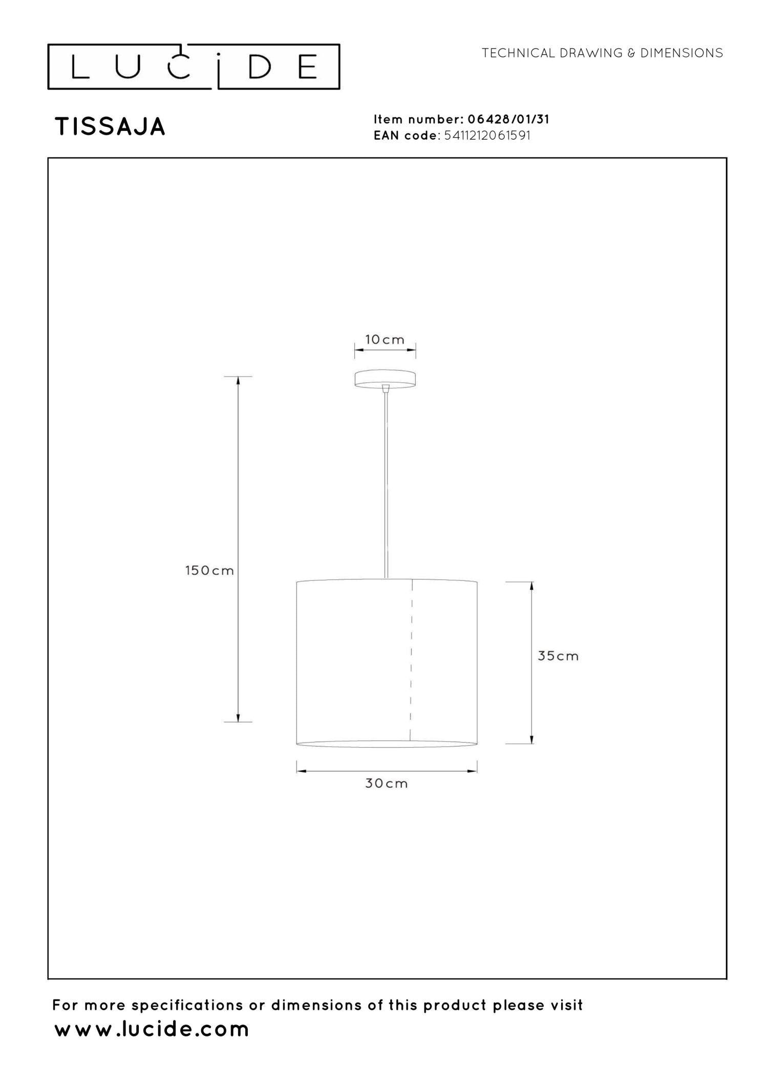 Lucide TISSAJA Hanglamp - Wit
