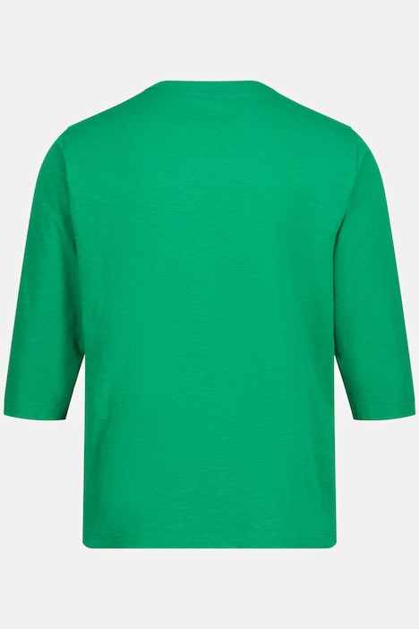 T-Shirt, 3/4-Ärmel, Flammjersey, Print, bis 8 XL