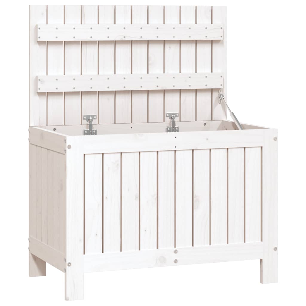 Boîte de rangement de jardin blanc 76x42,5x54 cm bois de pin