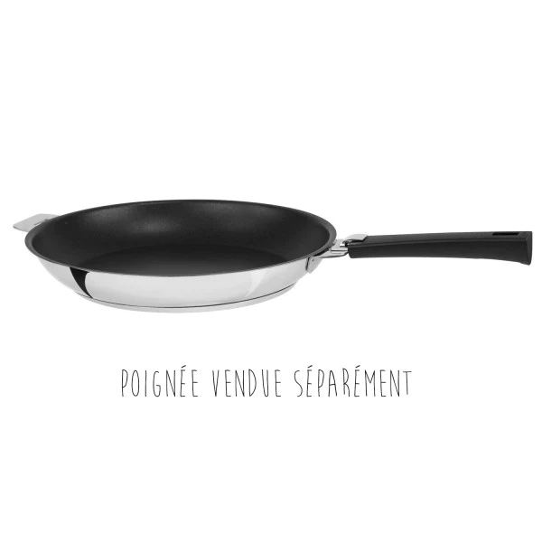Poêle revêtue Mutine 24 cm sans manche Cristel