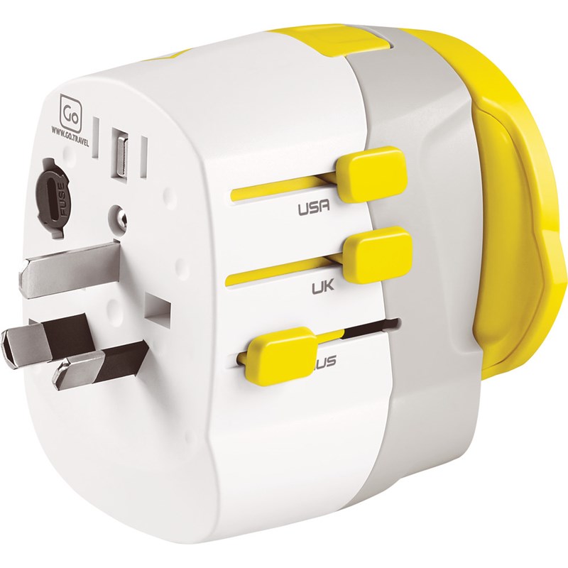 Go Travel<br>Worldwide Adaptor + Twin USB-A