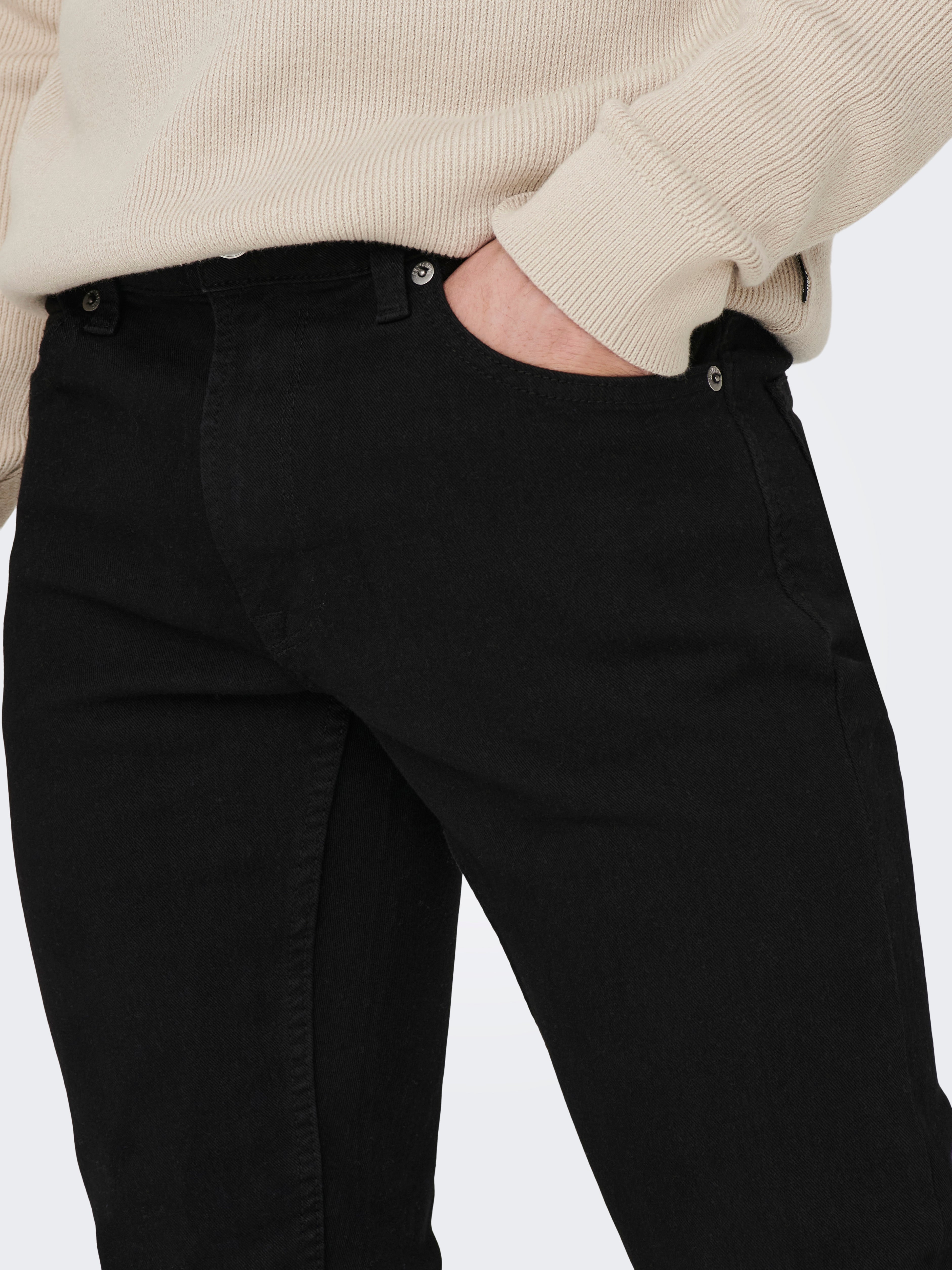 ONSLOOM Mittlere Taille Slim Fit Jeans Black Denim