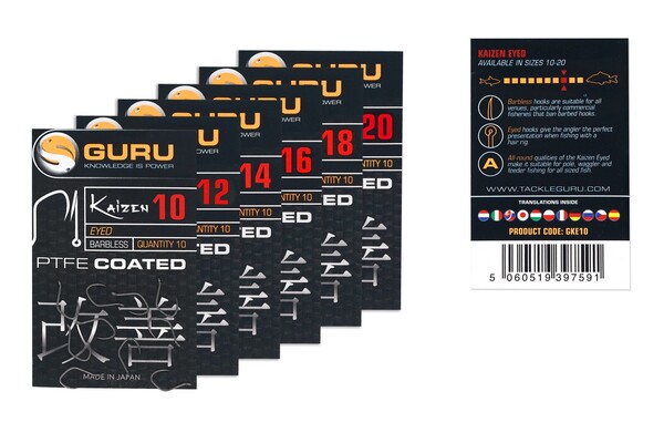 Hameçons Guru Kaizen sans Ardillon avec Œillet (10pcs)