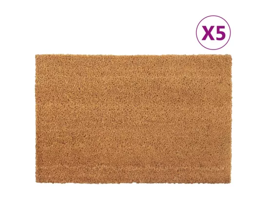 Tapis de porte 5 pcs naturel 40x60 cm fibre de coco touffeté