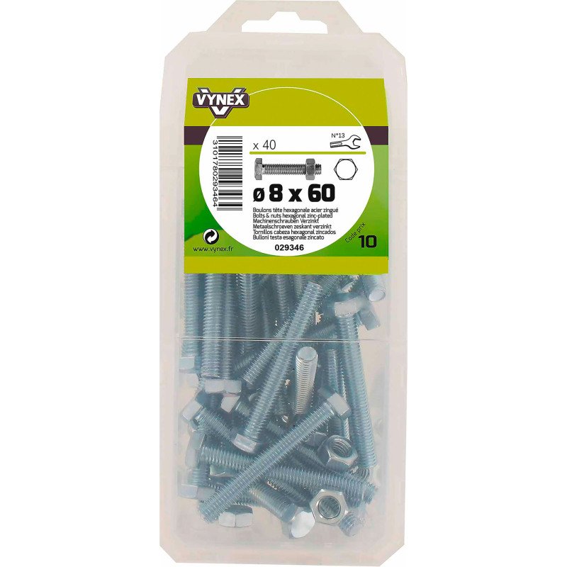 Boulon tête hexagonale acier zingué