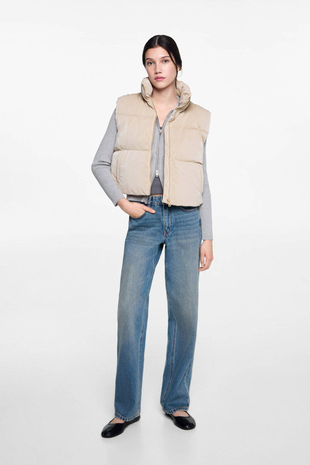 MANGO TEEN bodywarmer lichtbeige