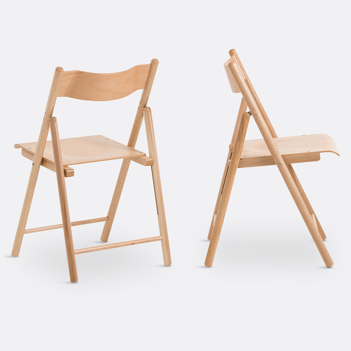 LA REDOUTE INTERIEURS<br>Conjunto de 2 cadeiras dobráveis, madeira de faia, Panni
