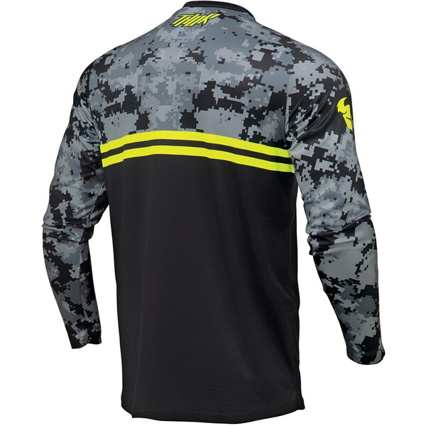 Thor Motocross - Maillot enfant Sector Digi Camo Noir / Camouflage Noir / Jaune fluo