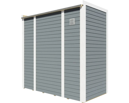 Cubo 1 tuinhuis met vloer, 234 x 121 cm, lichtgrijs