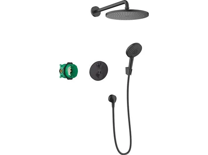 HG Croma 280 indbygningssæt - Indbygningssæt ø280mm m/hoved/håndbr/sl mat sort
