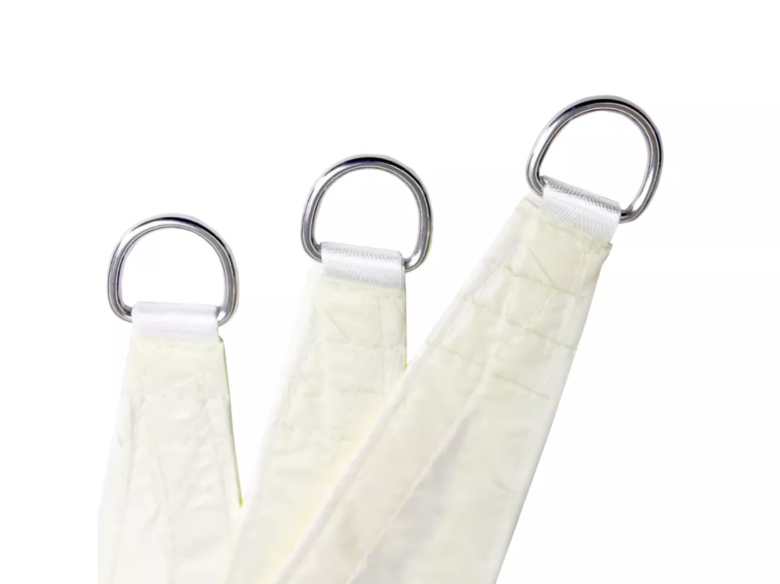 Voile d'ombrage Gulab 360x360x360 Polyester Imperméable Acier Blanc Crème