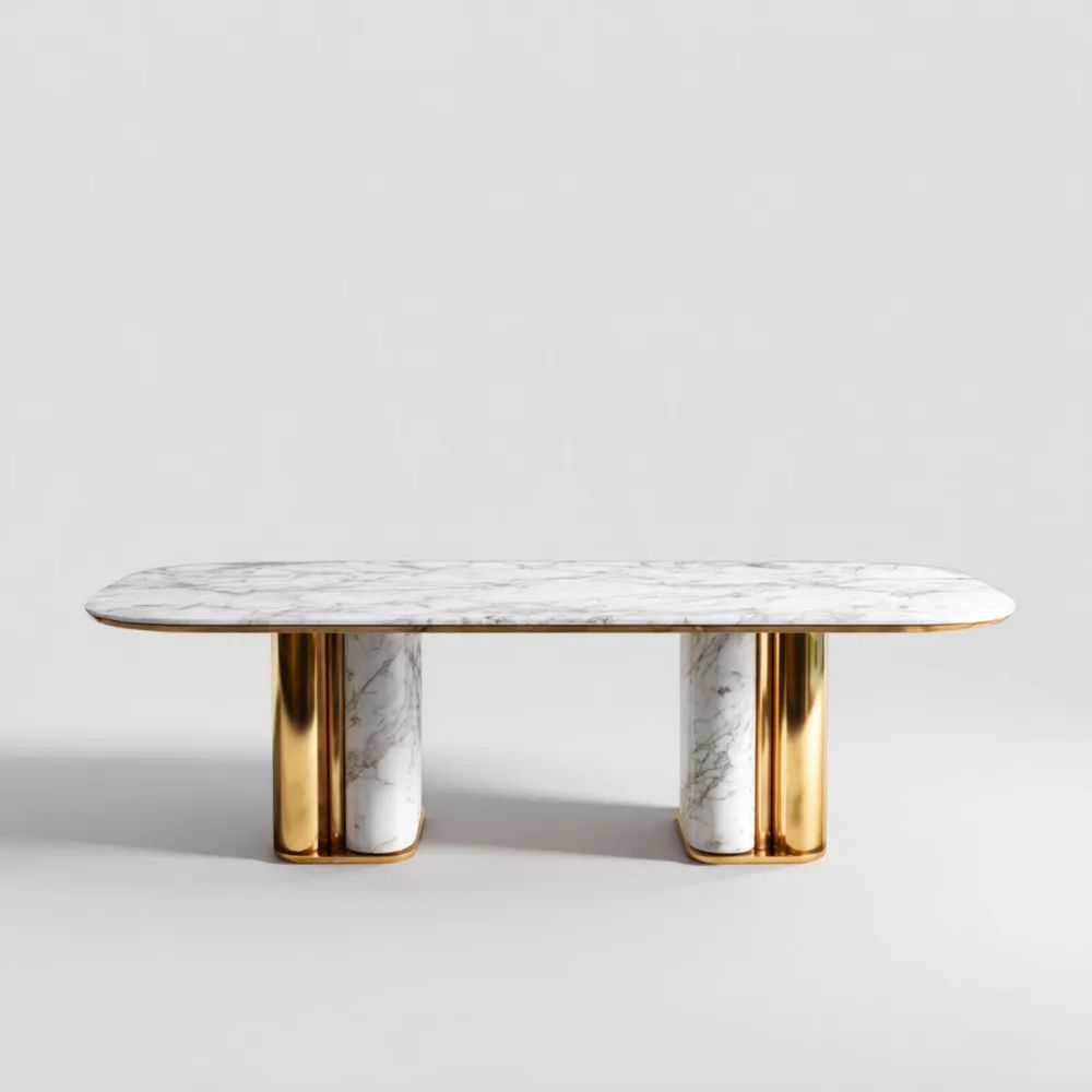 Esstisch Marmor-Gold 200x90x75 cm - Luxusdesign