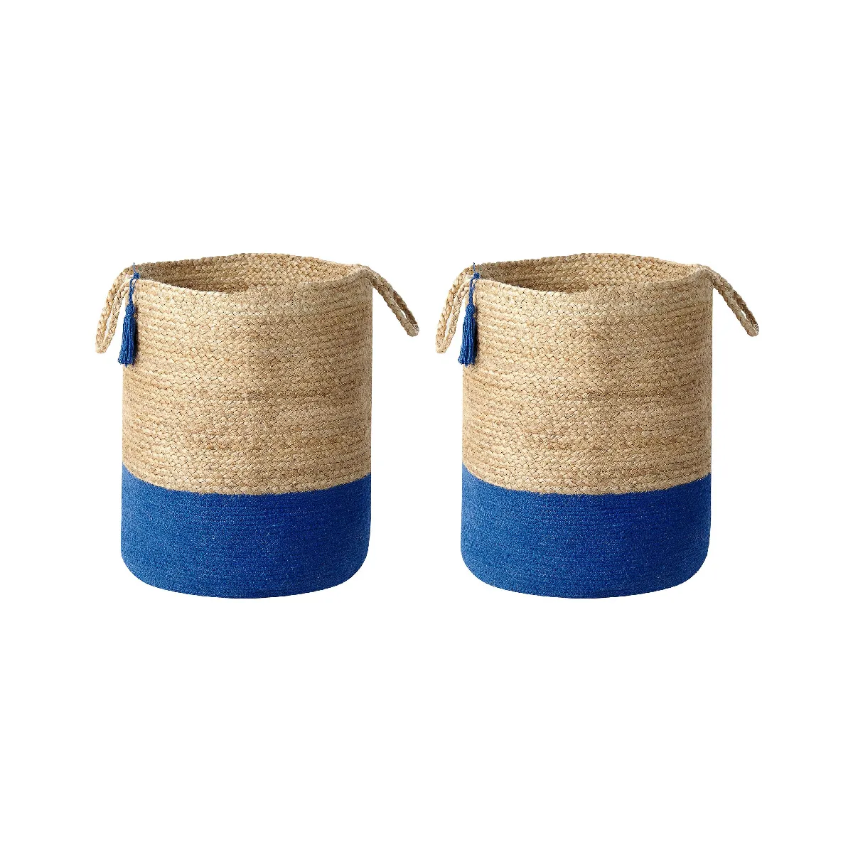 Beliani Paniers GAJAR en jute beige et bleu marine