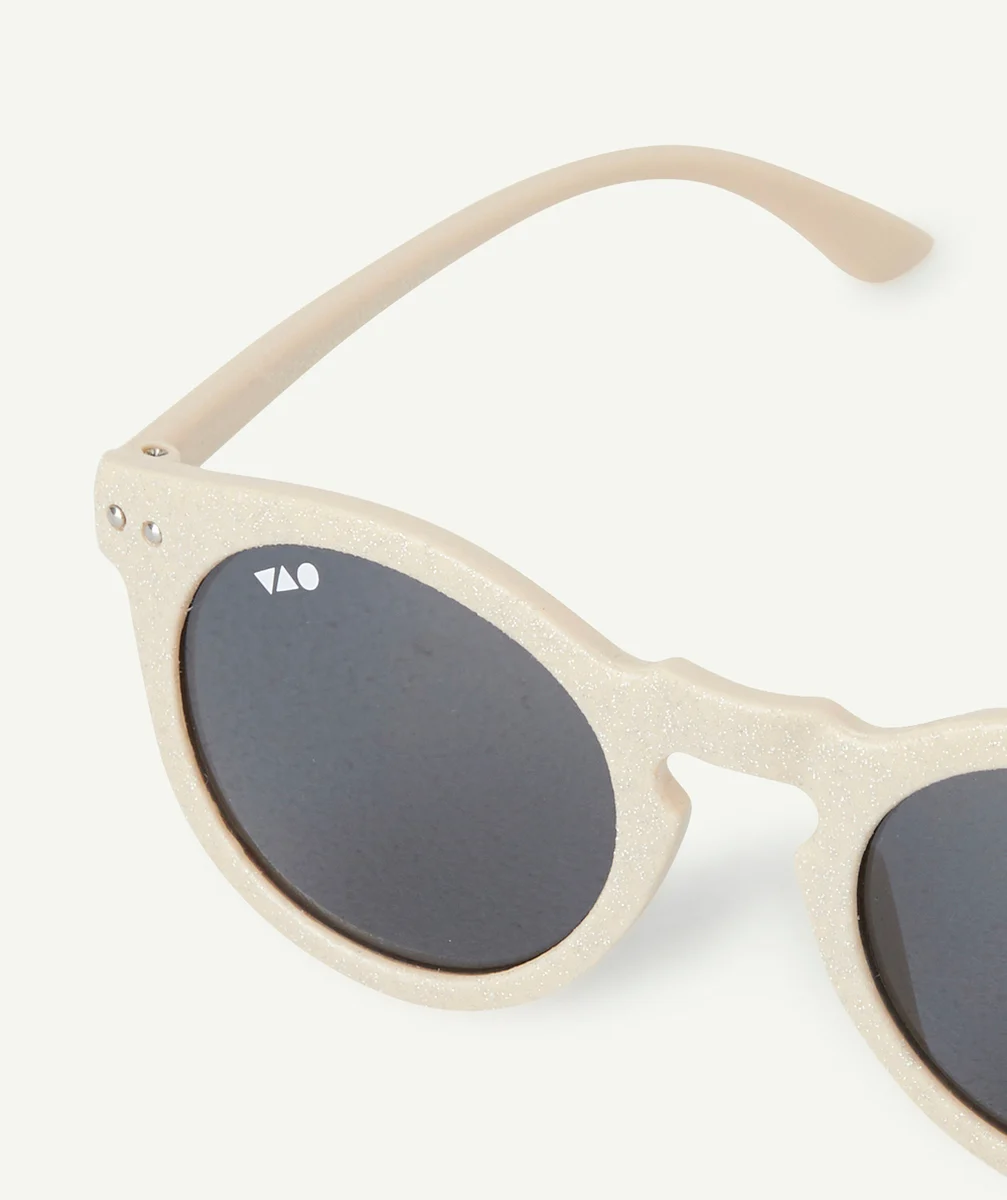 LUNETTES DE SOLEIL FILLE ÉCRU AVEC PAILLETTES